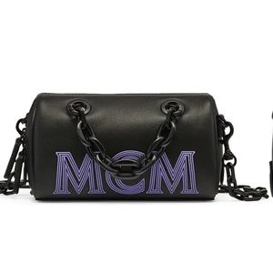 MCM Black and Purple Satchel